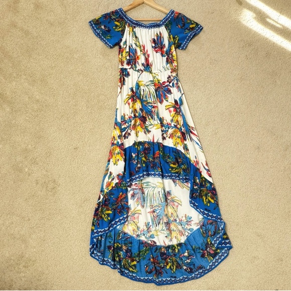 Flying Tomato High Low Dress Iconic Print On/ Off Shoulder Elastic Waist Small - Picture 5 of 11